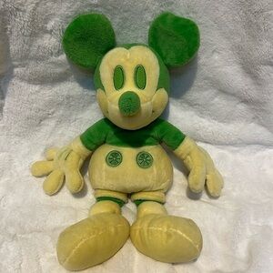RARE Mickey Mouse Stuffed Toy Walt Disney Co Lemon Yellow Lime Green 16" Plush